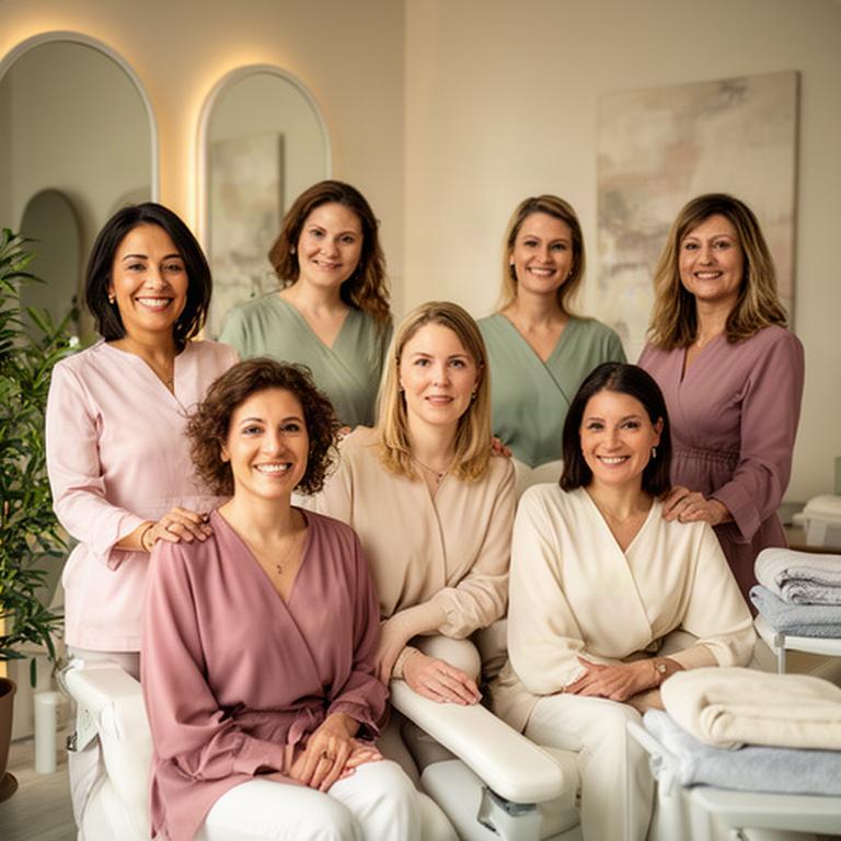 Team di professioniste della bellezza sorridenti nel loro centro estetico a Lucca